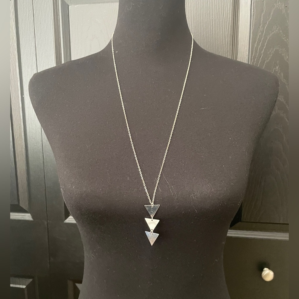 Silver Geometric Pendant Necklace
